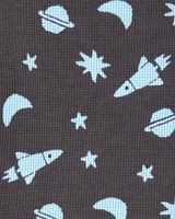 Toddler Space Print Loose Fit Waffle Knit 2-Piece Pyjamas - Navy