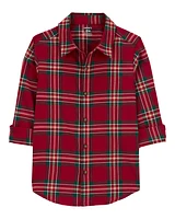 Kid Plaid Button-Down Shirt