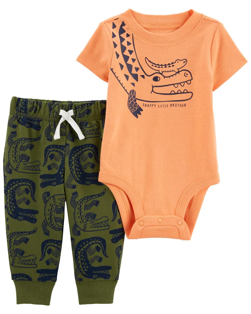 2-Piece Alligator Bodysuit Pant Set