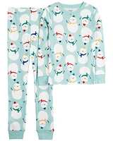 2-Piece Christmas Snowman 100% Snug Fit Cotton Pyjamas