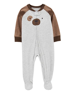 Baby Dog Fleece Zip-Up Footie Sleeper Pyjamas