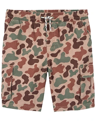 Kid Camo Pull-On Poplin Shorts