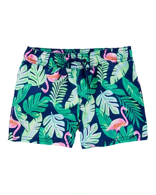 Toddler Tropical Print Swim Trunks