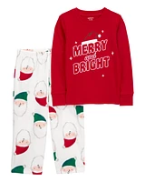 Toddler 2-Piece Santa Cotton & Fleece Pyjamas