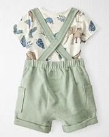 Baby 2-Piece Organic Cotton Shortall Set