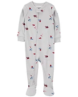 Baby Heart Print Valentine's Day Cotton 1-Piece Pajamas