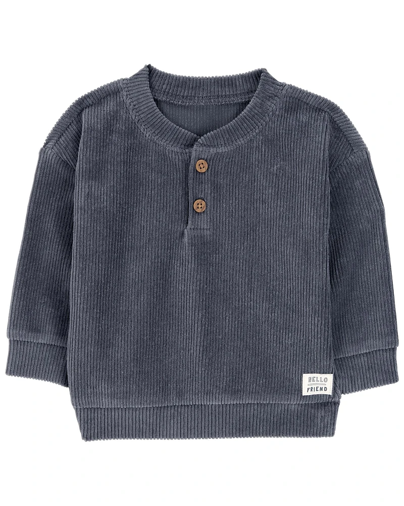 Baby Ribbed Velour Pullover