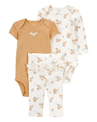 Baby 3-Piece Floral Little Character Set