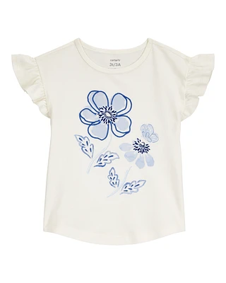 Toddler Short-Sleeve Fashion Top - White