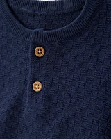 Baby 2-Piece Sweater Knit Henley & Short Set