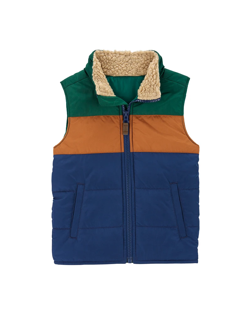 Toddler Colourblock Zip-Up Puffer Vest