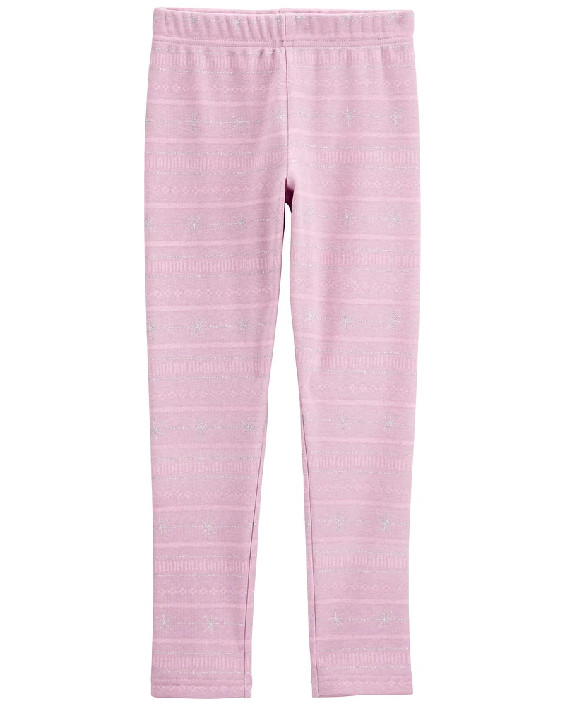 Kid Striped Cozy Fleece Leggings