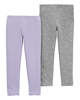 Toddler 2-Pack Glitter Leggings