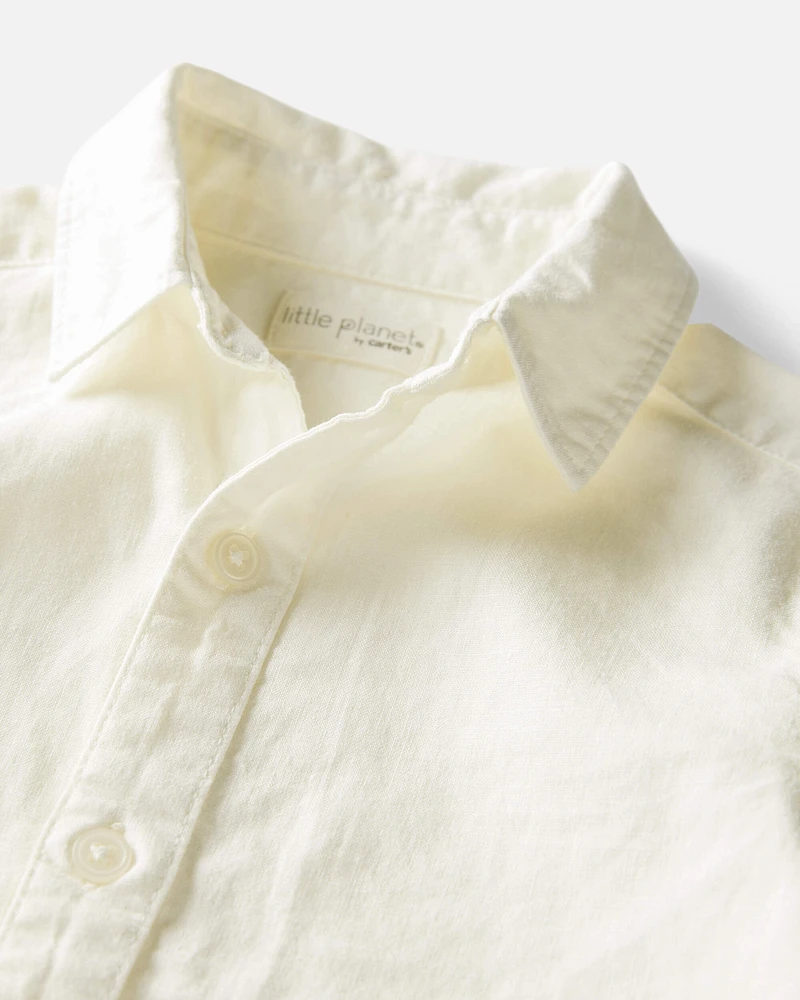 Toddler Boy Linen Button-Front Shirt