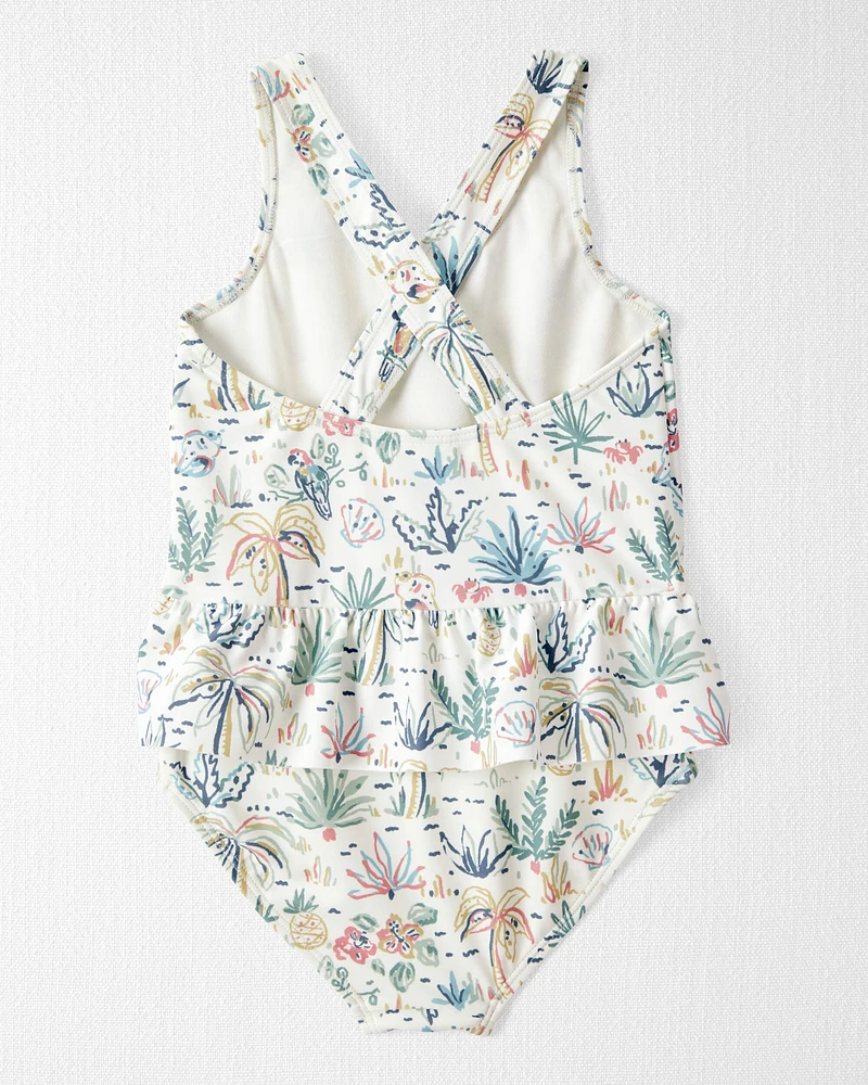 Toddler Recycled Tropical Print Swimsuit