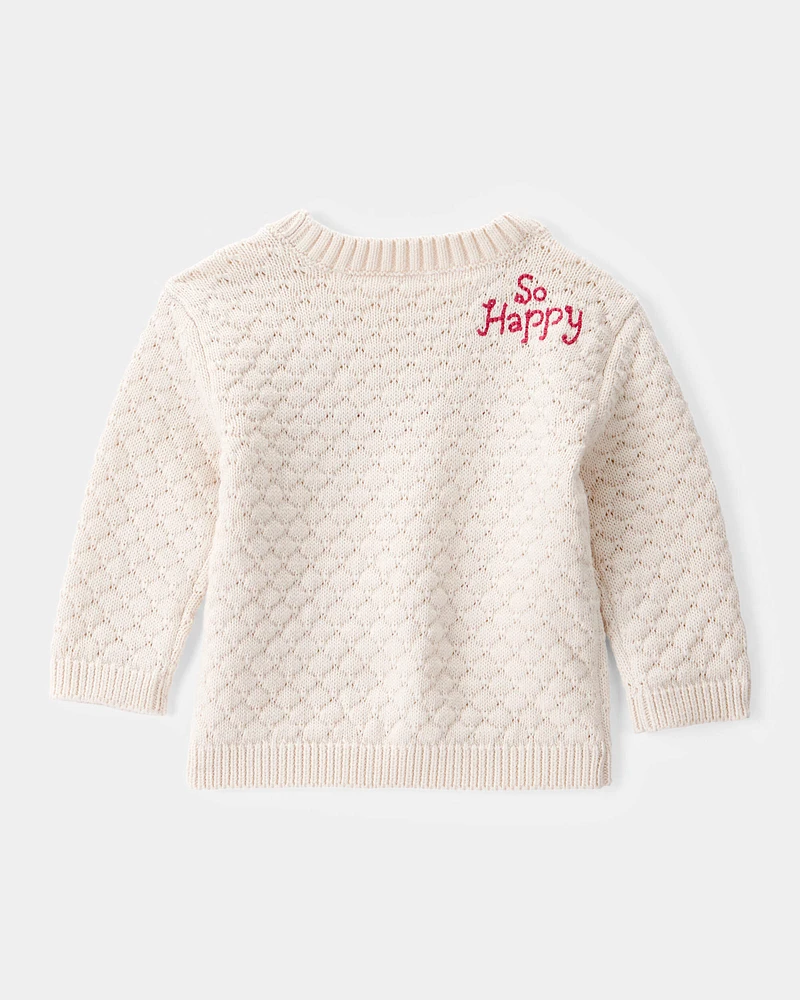 Baby 2-Piece Heart Sweater & Pull-On Pant Set