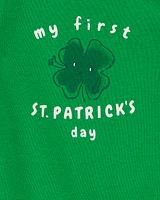 Baby St Patrick's Day Ribbed Long-Sleeve Bodysuit - Green