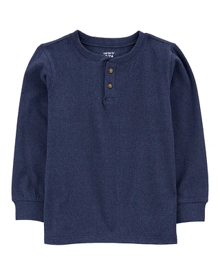 Kid Drop Needle Long-Sleeve Henley Tee