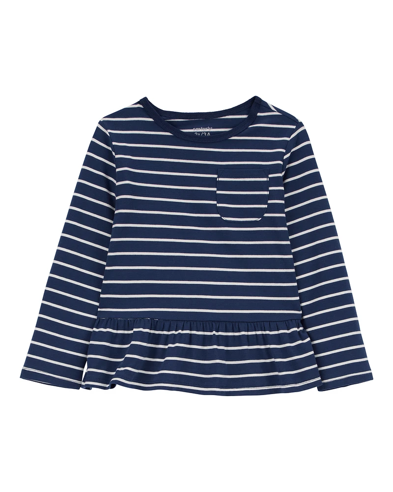 Toddler Striped Peplum Top