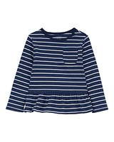 Toddler Striped Peplum Top