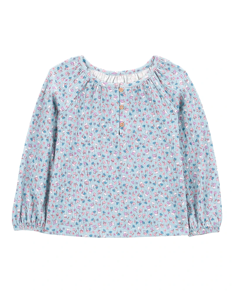 Baby Floral Gauze Long-Sleeve Top