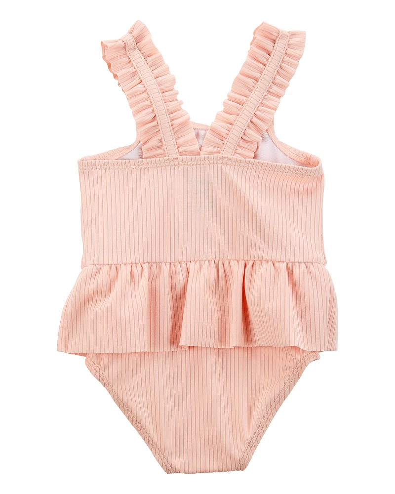 Baby 2-Piece Sun Hat & Ruffle 1-Piece Swimsuit Set