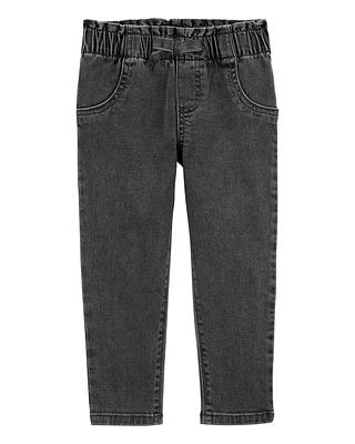 Toddler Pull-On Denim Pant - Black