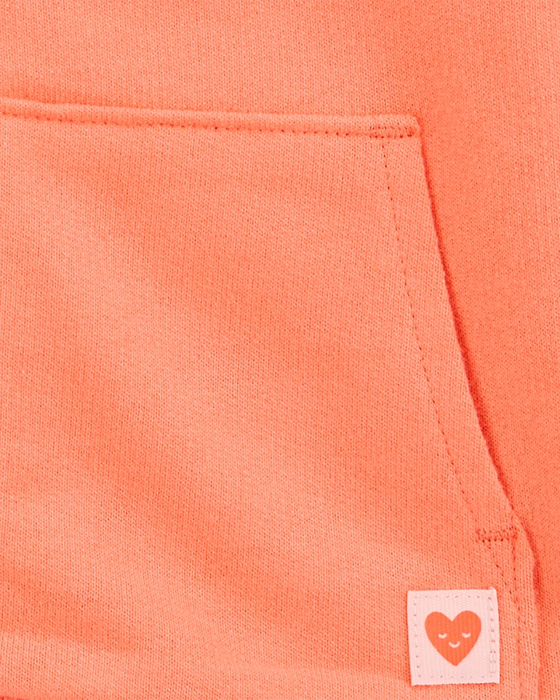 Baby Zip-Up French Terry Cardigan - Orange