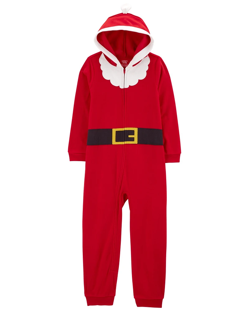 Kid 1-Piece Santa Fleece Costume Pajamas