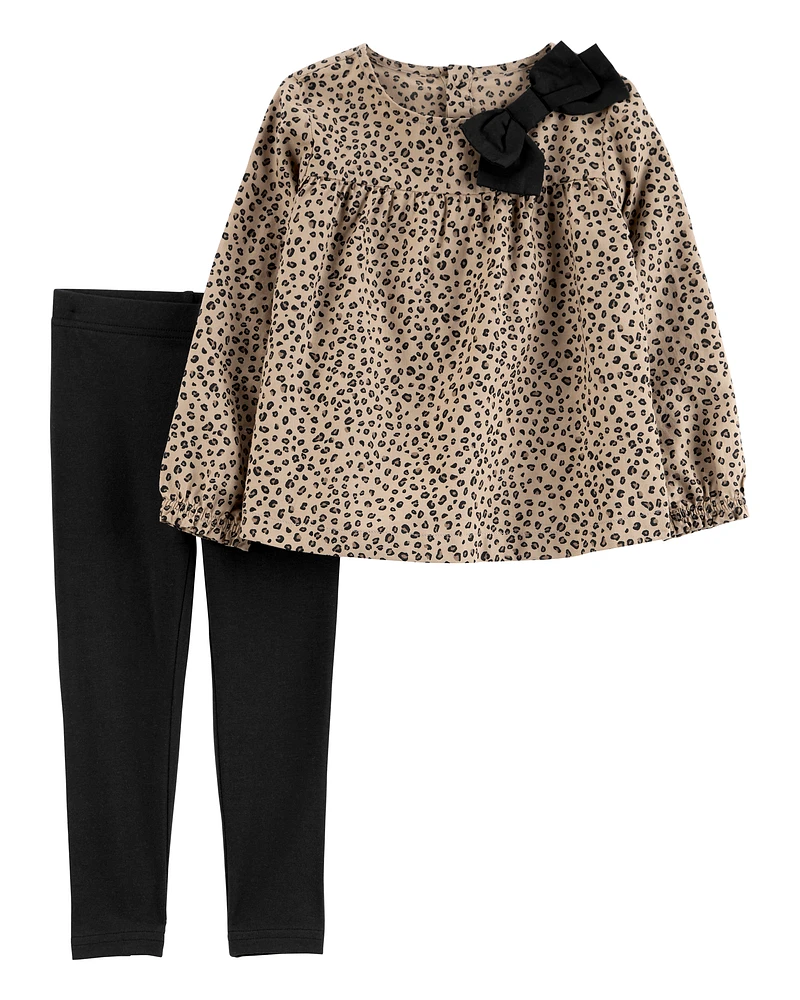 Toddler 2-Piece Leopard Top & Legging Set