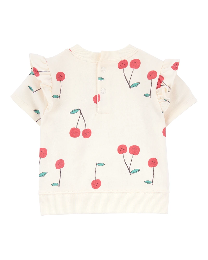 Baby Girl 3-Piece Cherry Outfit Set - Red/Ivory