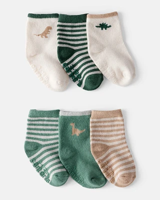 Baby Boy 6-Pack Dinosaur Ankle Socks