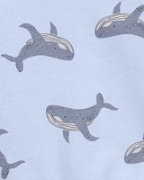 Baby Whale Pullover Sweatshirt - Blue