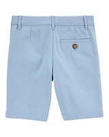 Kid Stretch Chino Shorts - Blue