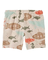 Toddler Sea Print Pull-On Shorts