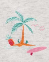 Toddler Flamingo Print Snug Fit Cotton 4-Piece Pyjamas