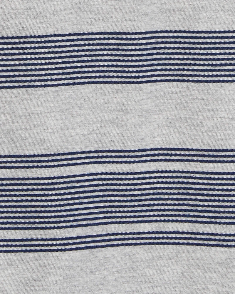 Kid Striped Pocket Henley Tee