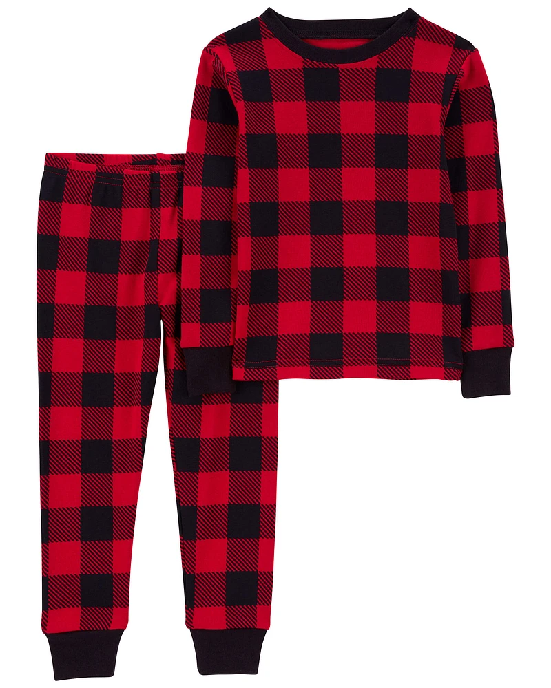 Baby 2-Piece Buffalo Check 100% Snug Fit Cotton PJs