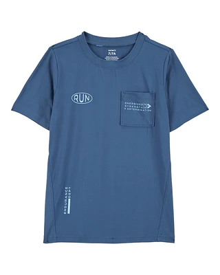 Kid Cotton Blend Short-Sleeve Tee - Navy