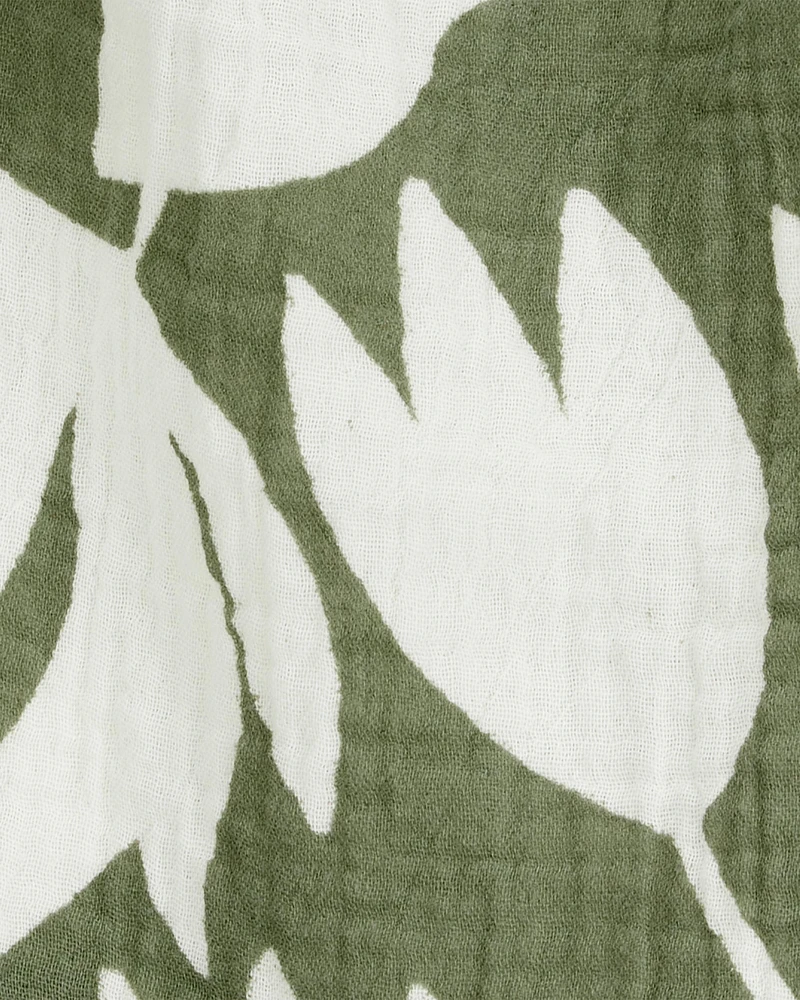 Toddler Tropical Floral Sleeveless Tank - Green