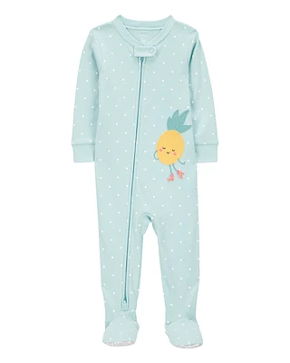 Baby 1-Piece Pineapple 100% Snug Fit Cotton Footie Pyjamas