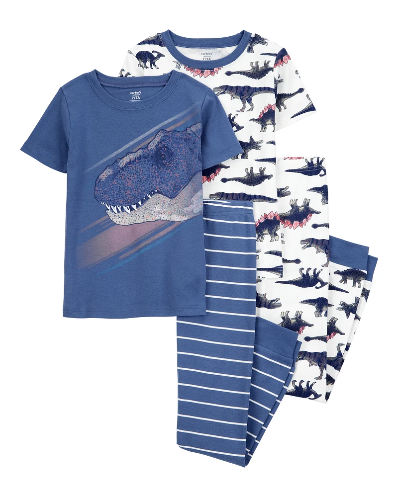 Kid 4-Piece Dinosaur Cotton Pyjamas