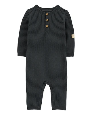 Baby Button-Down Sweater Jumpsuit