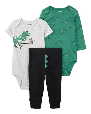 Baby 3-Piece Dinosaur Bodysuit Pant Set