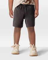 Toddler Pull-On Cotton-Blend Shorts - Black