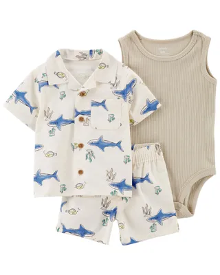 Carters Oshkosh 3-Piece Tee & Cat Jumper Set