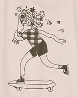 Kid Floral Skater Girl Graphic Tee