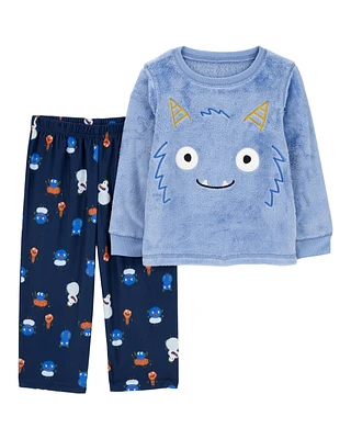 Toddler 2-Piece Fuzzy Velboa Monster Pyjamas