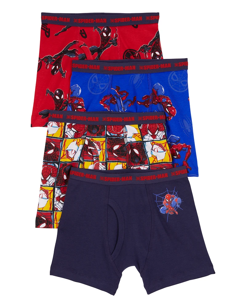 Kid 4-Pack Spider-Man Boxer Briefs Underwear