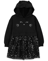 Toddler Cat Hooded Tulle Dress